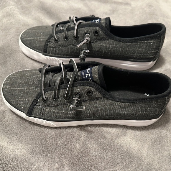 Sperry Grey Top Sider Shoes With Memory Foam Size 1.5M US Kids EU 35 - Picture 1 of 8